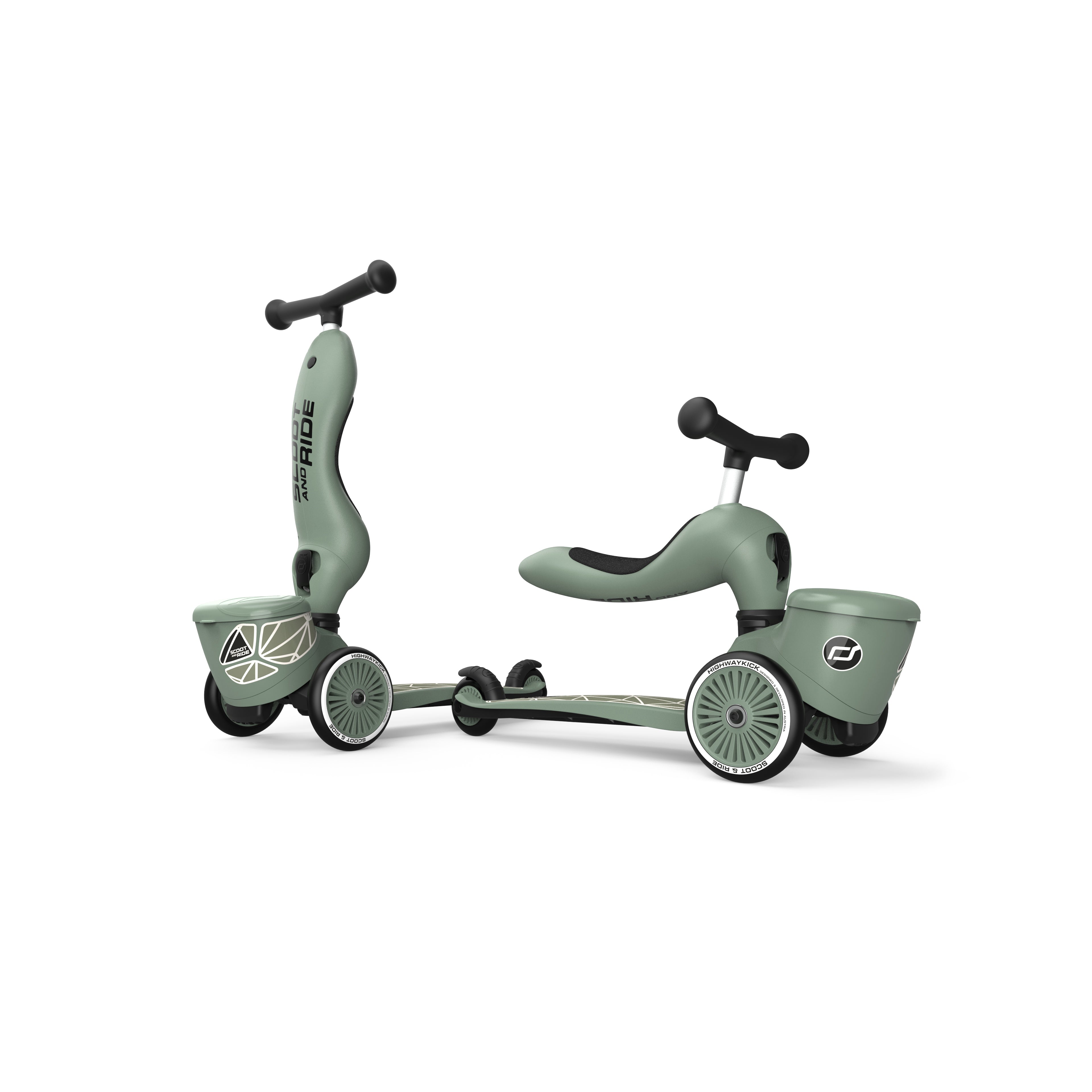 Highwaykick 1 Lifestyle Scooter and Ride On Toy Green Lines