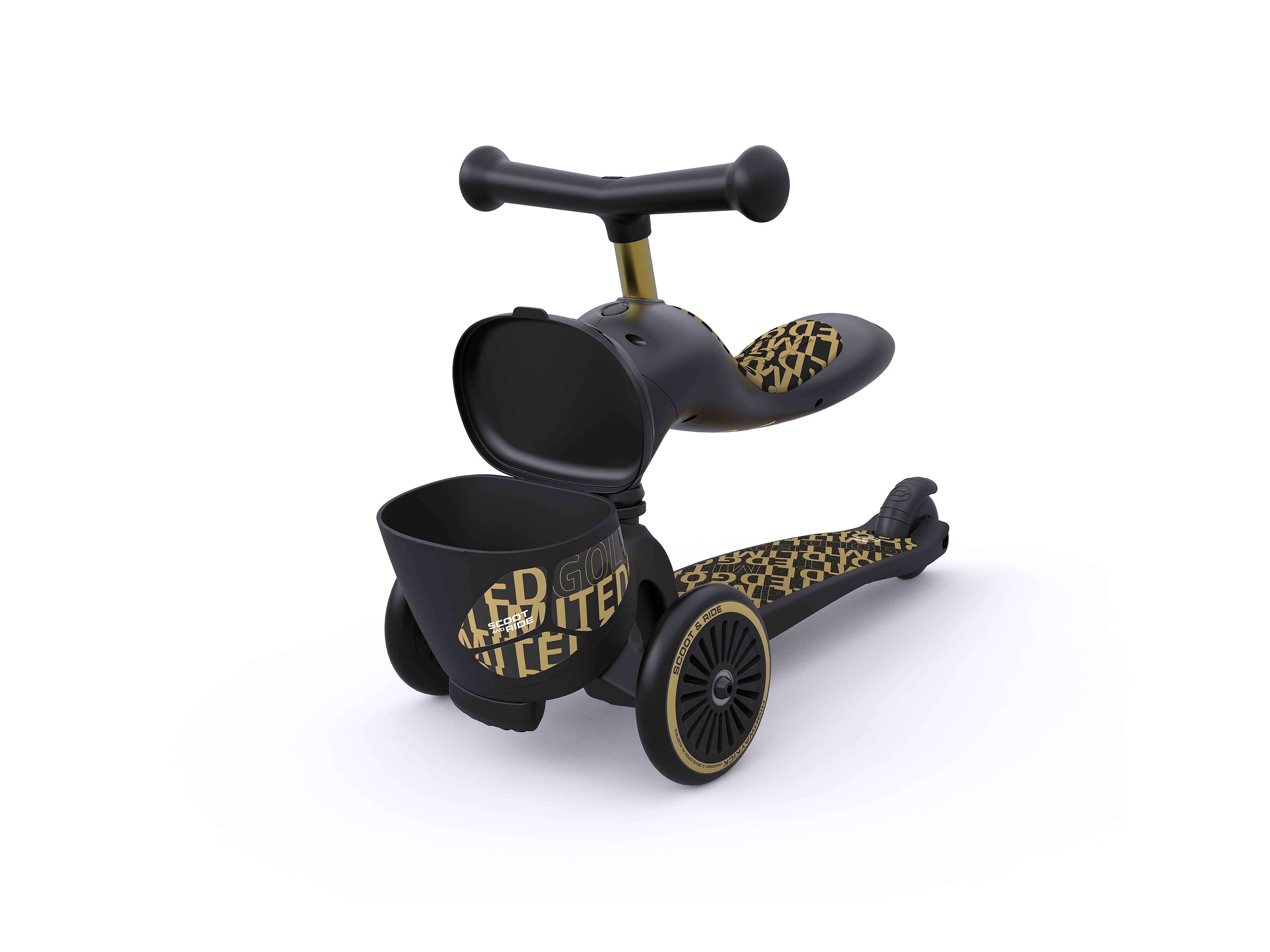 HighwayKick 1 Lifestyle Scooter and Ride On Toy Black Golden