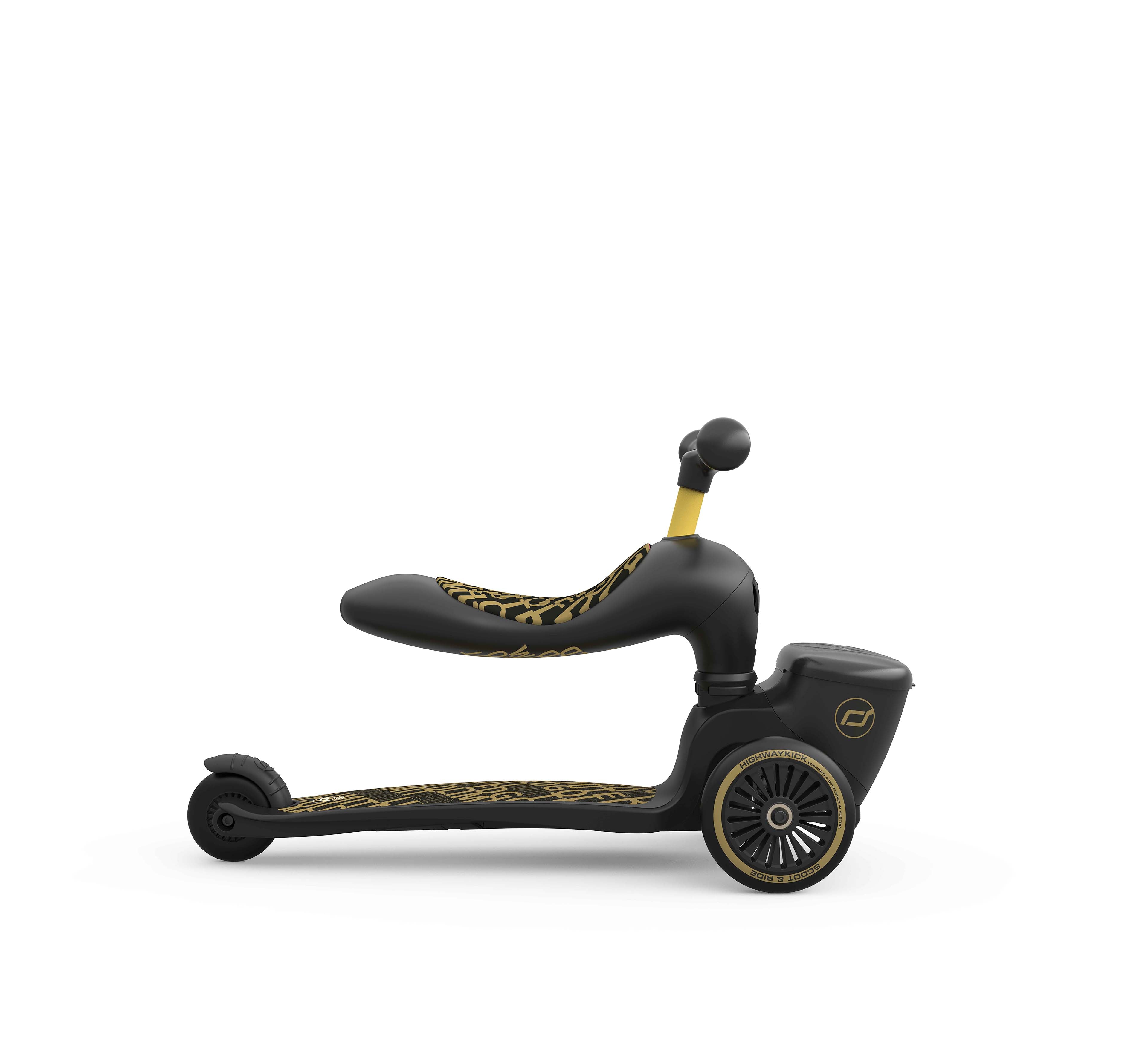 HighwayKick 1 Lifestyle Scooter and Ride On Toy Black Golden