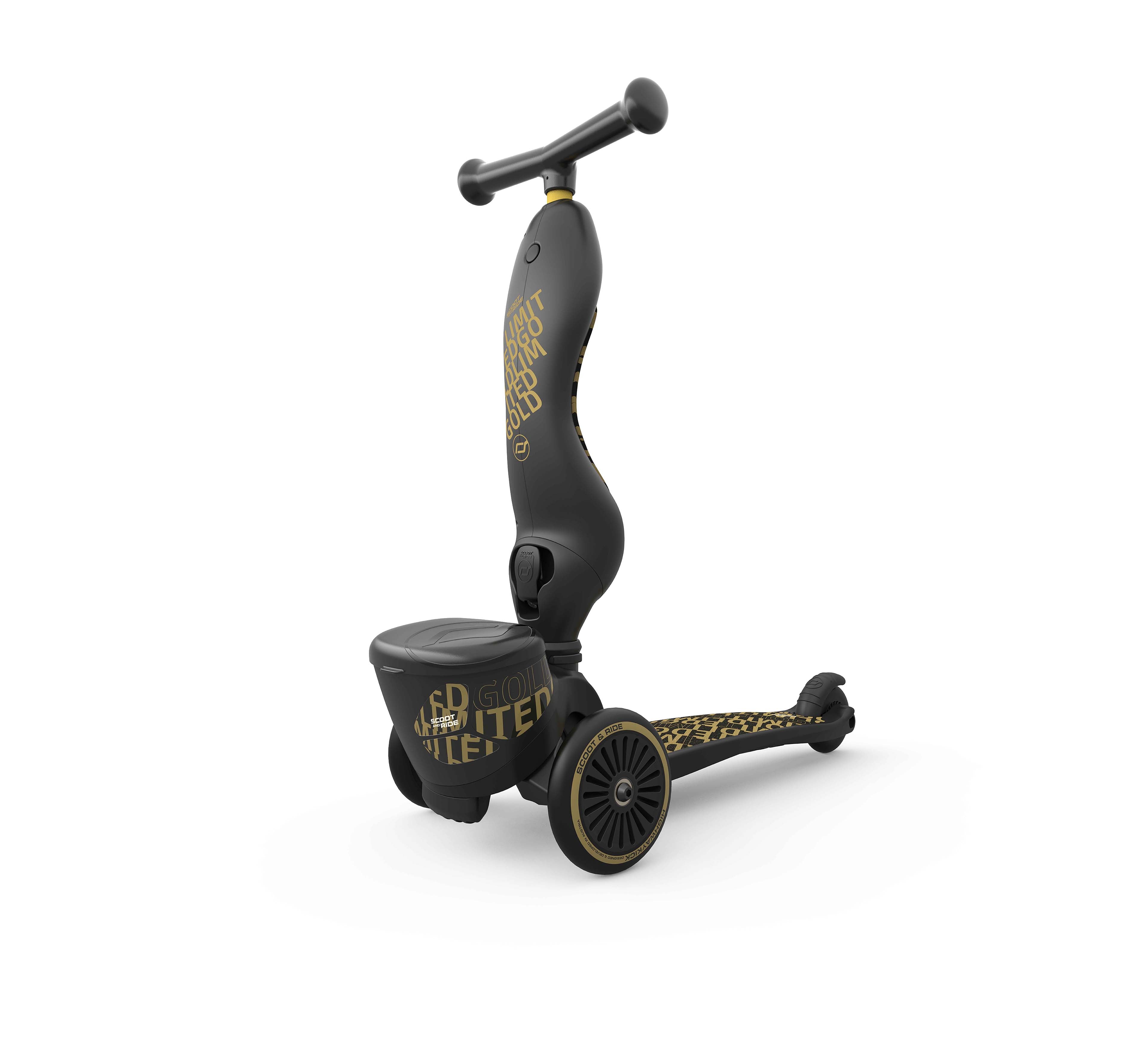 HighwayKick 1 Lifestyle Scooter and Ride On Toy Black Golden