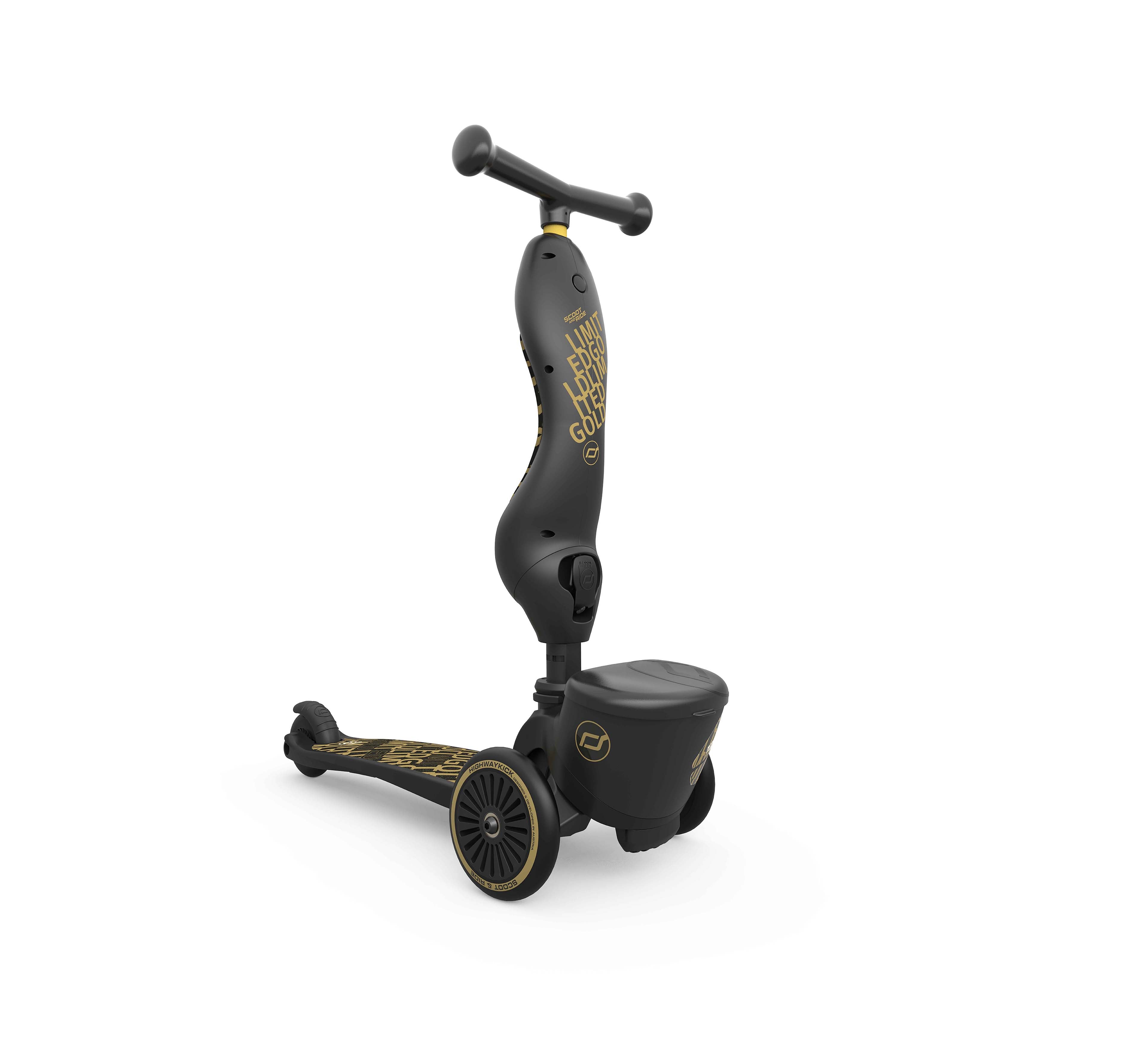HighwayKick 1 Lifestyle Scooter and Ride On Toy Black Golden