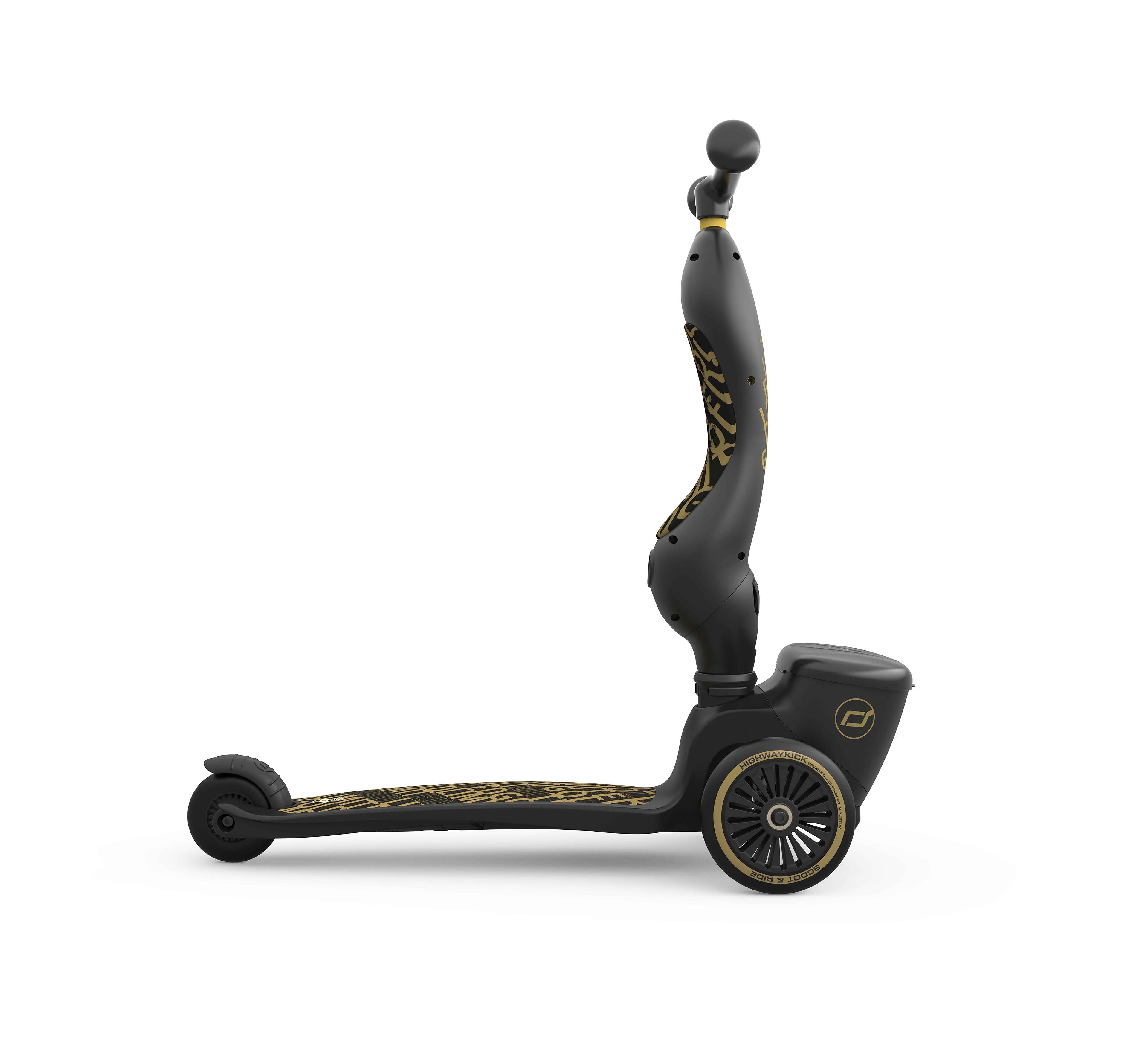HighwayKick 1 Lifestyle Scooter and Ride On Toy Black Golden